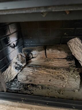 Decorative Gas Fireplace Logs - Realistic Beige/Tan Set